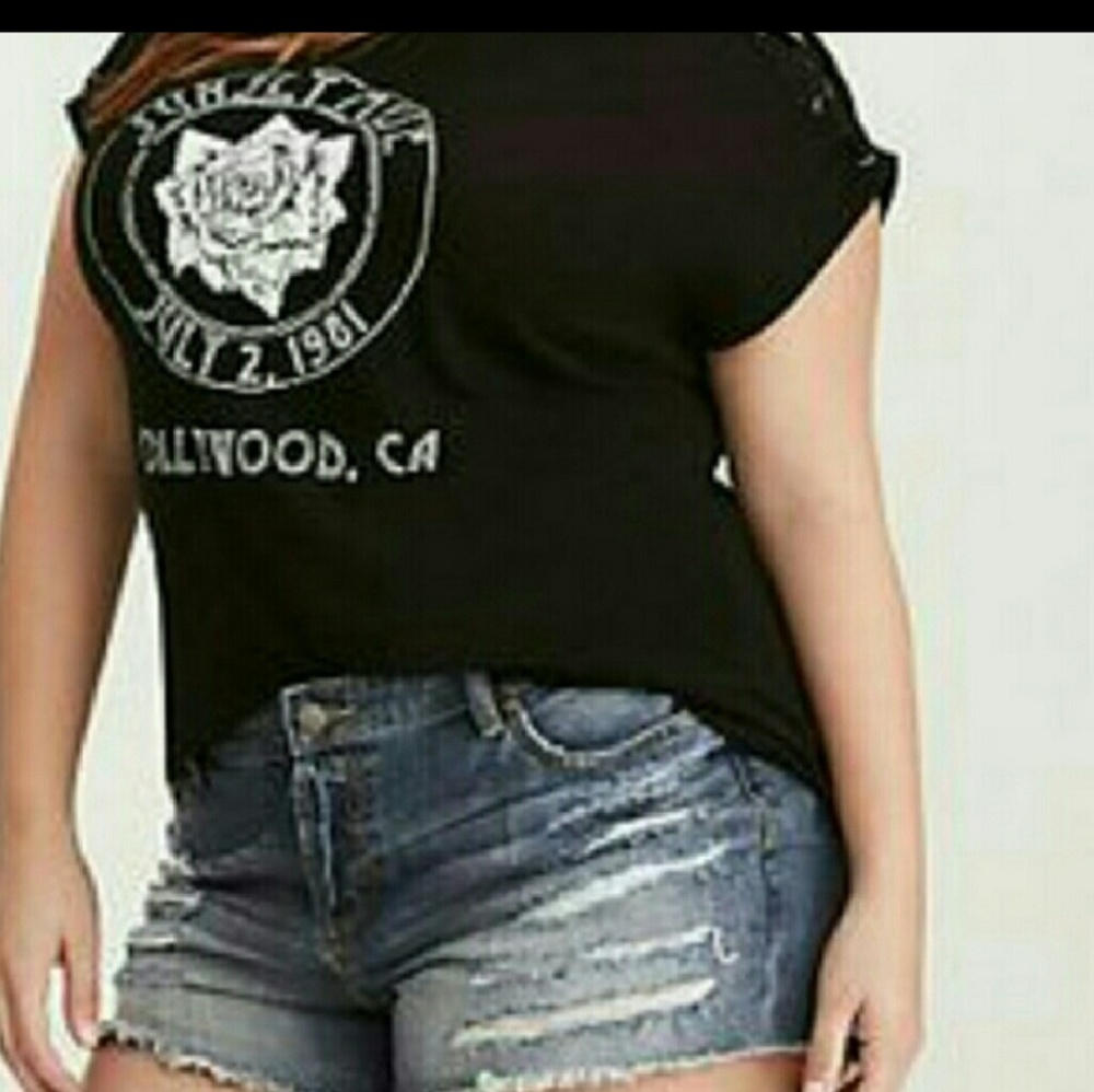 Torrid black top with string detail